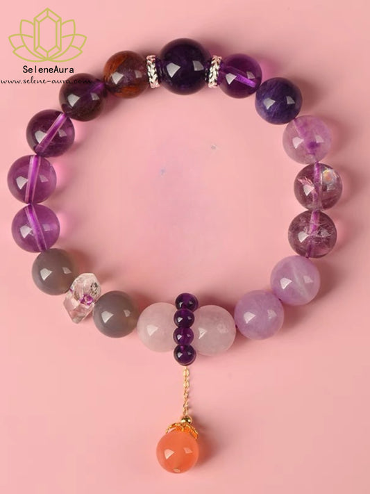 Natürlicher Amethyst Armband für Frauen - Energie Perle, Lila