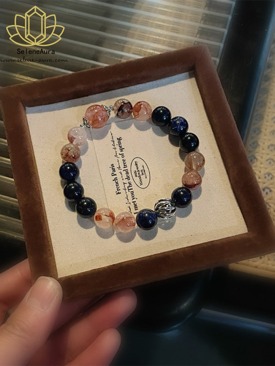 Roter Aventurin & Chrysokoll Armband 10+12mm Edelstein Energie | Handgefertigt
