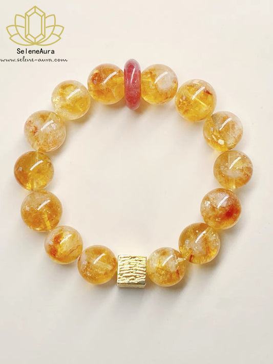 Sonnen Citrin Pyramiden Anhänger - Handgefertigter Reichtums Magnet | Goldener Glücksbringer