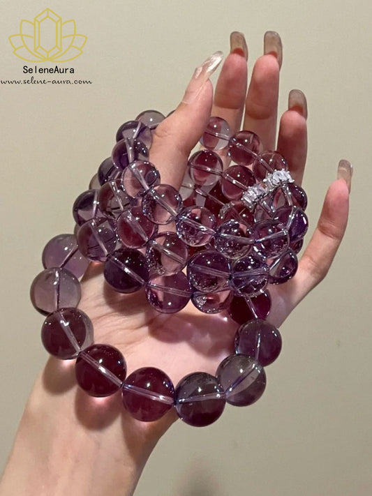 Natürliches Amethyst-Armband "Neun-Purpur-Feuer-Energie" | 12mm Handgefertigt | Exklusives Design