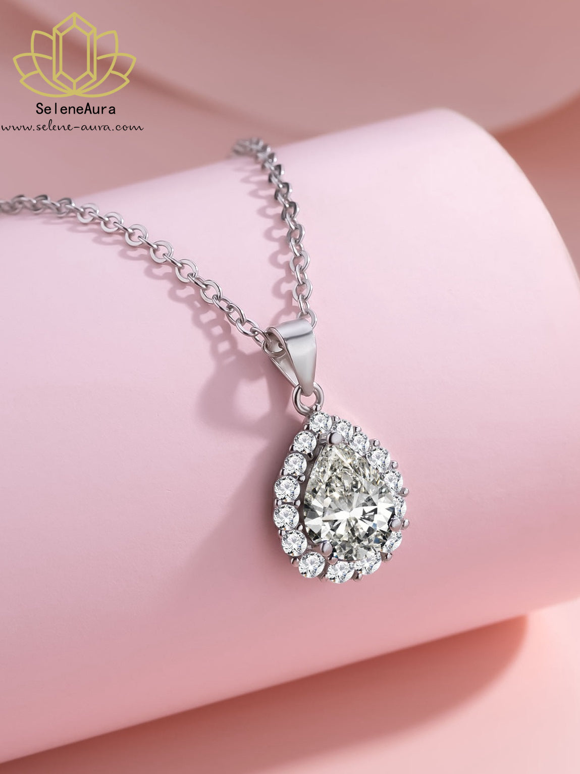 Silber Blue Saphir Anhänger | Koreanischer Trend | 925 Rhodium | Elegantes Collier