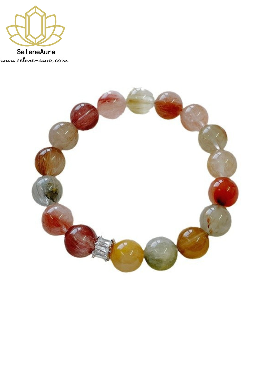 Natürliches Rutilquarz Armband "Monet-Garten" | Farbverlauf Design | Unisex Energie