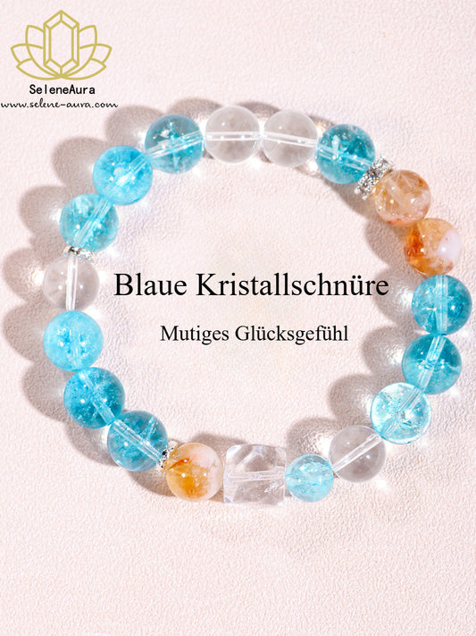 Drachenprinz Ao Bing Armband | Blauer Kristall & Gelber Turmquarz | Tierkreis-Energie für Schutz