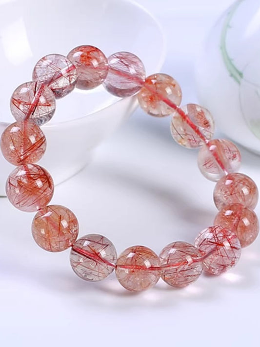 Natürliches Rutilquarz Armband Wohlstand & Wandel | SeleneAura Energie Schmuck