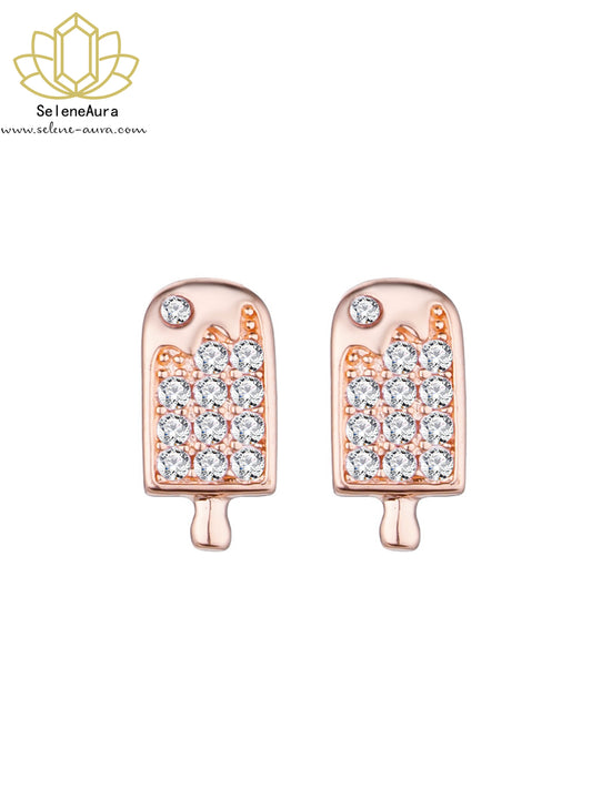 Süße Eiscreme Ohrringe aus 925 Silber – Lustiger Sommer Schmuck | SeleneAura