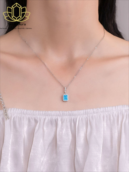 Rosenquarz Zuckerwürfel Parfümflakon Anhänger S925 Silber Rhodium Rosa Diamanten