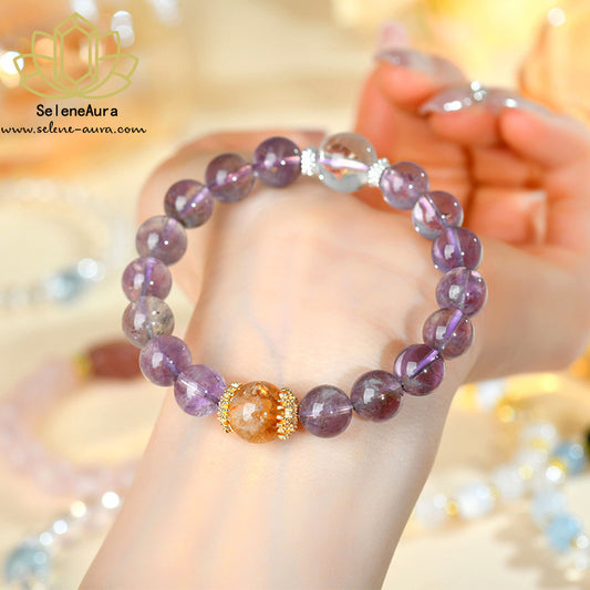 Natürlicher Auralit & Kristall Energie-Armband