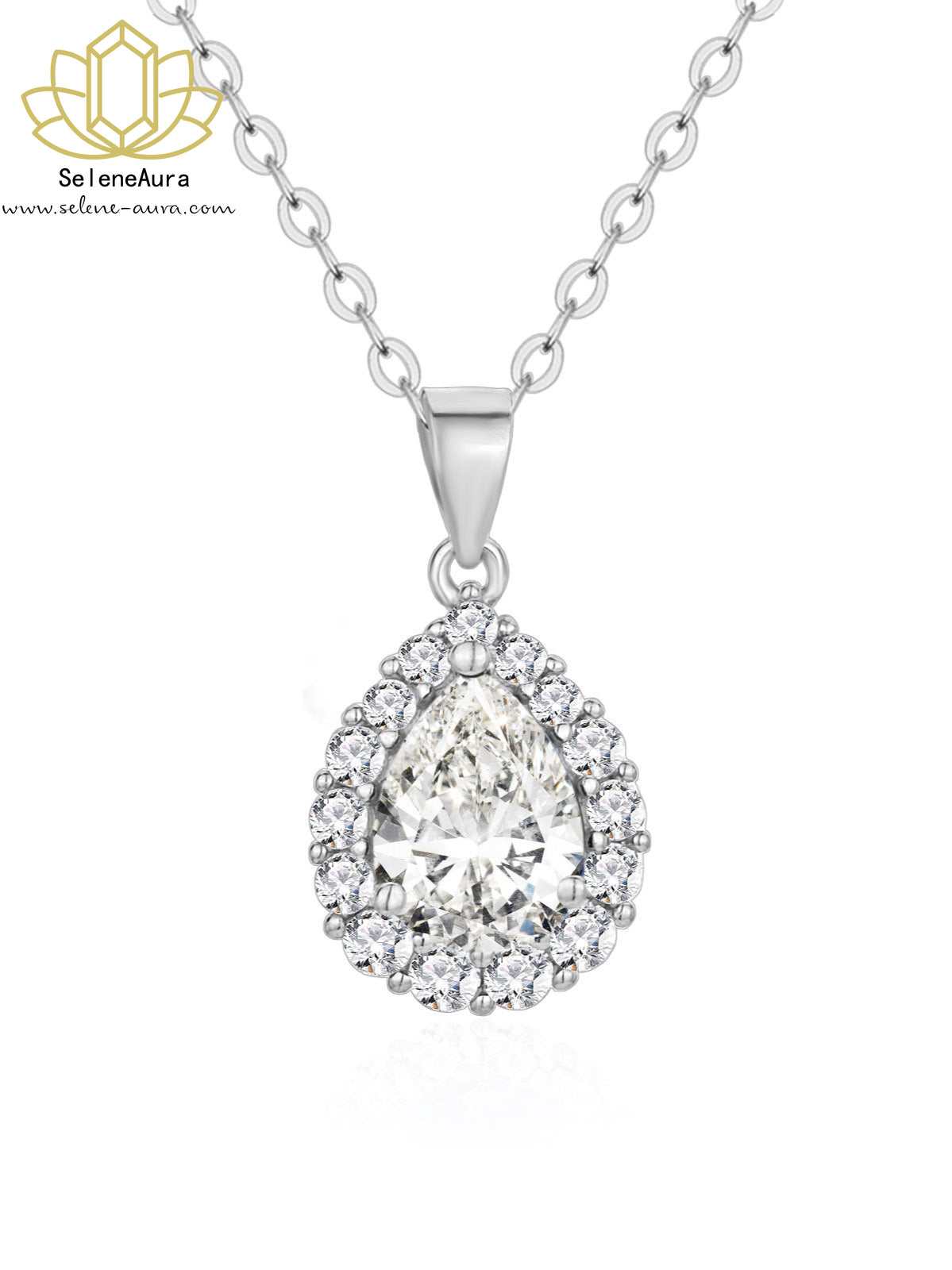 Silber Blue Saphir Anhänger | Koreanischer Trend | 925 Rhodium | Elegantes Collier