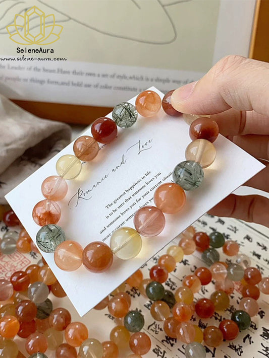 Natürliches Rutilquarz Armband "Monet-Garten" | Farbverlauf Design | Unisex Energie