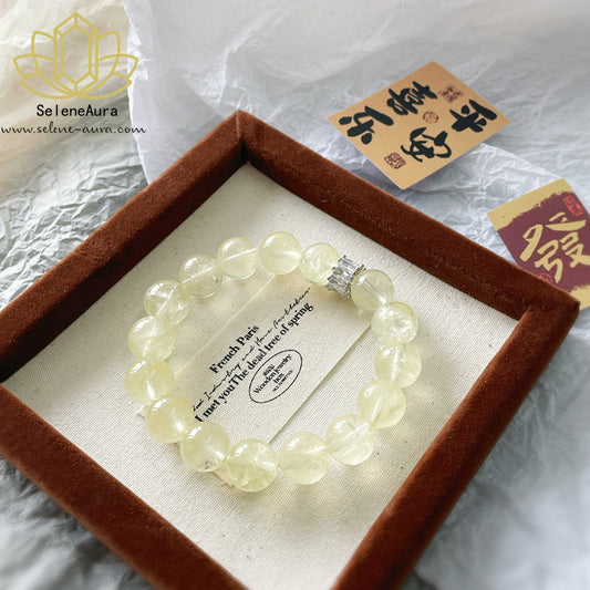 Natürlicher Zitronenquarz Armband - Handgefertigte Energieperlen