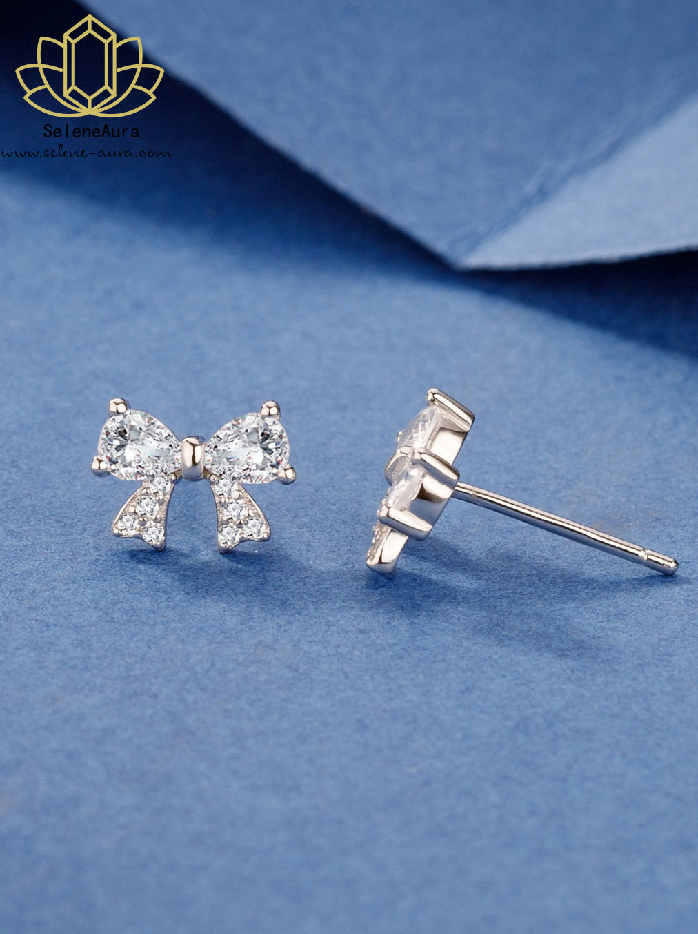 Silber Schmetterling Ohrstecker mit Pink Zirkonia & Strass