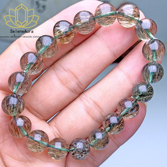 Durchsichtiger Grüner Rutilquarz - Naturheilstein Schmuck