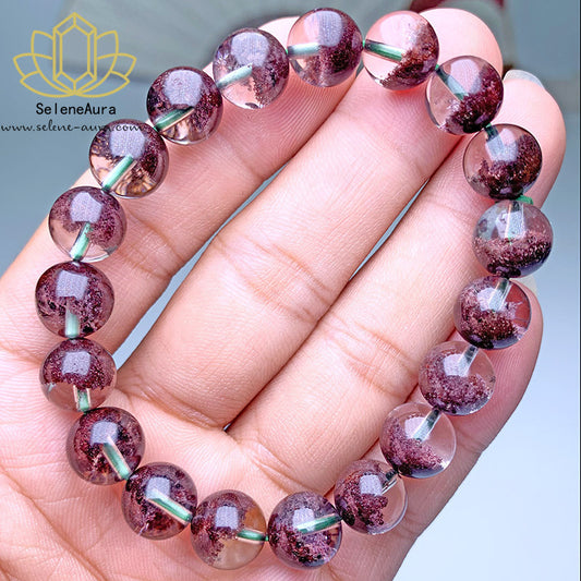 Red-Phantom-Reichtumsarmband - Klarer Einschlusskristall