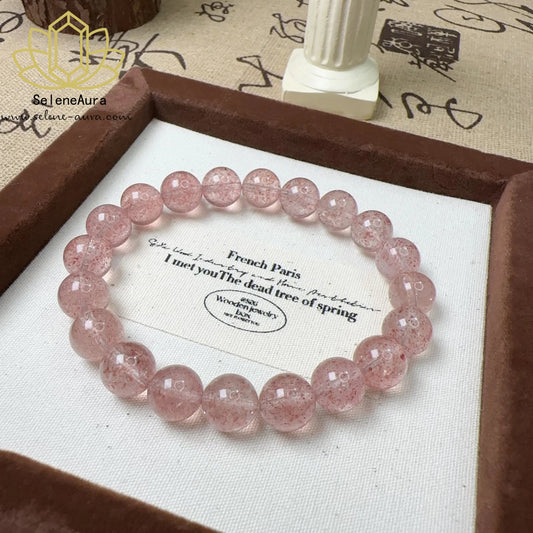 Natural Strawberry Crystal Armband Pink Crystal Peach Blossom Ice Crystal Fashion Girlfriend Girlfriend Valentine Gift