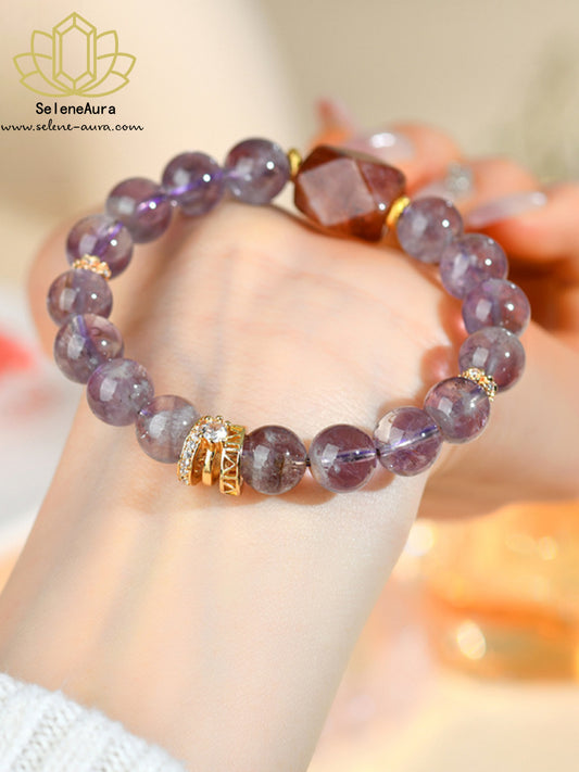 Natürliche Amethyst rot Gummi Blume Armband romantisch lila Original Mode Damen Pop String Schmuck angepasst