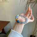 Natürlicher Graumondstein Blau/Gold-Tigerauge ArmbandEdles Kristall-Energie Armband