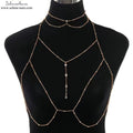 Verstellbare Körperkette & Bikini-Kette | Mehrreihiger Schmuck für Strand & Party | Sexy Gliederketten-Décolleté