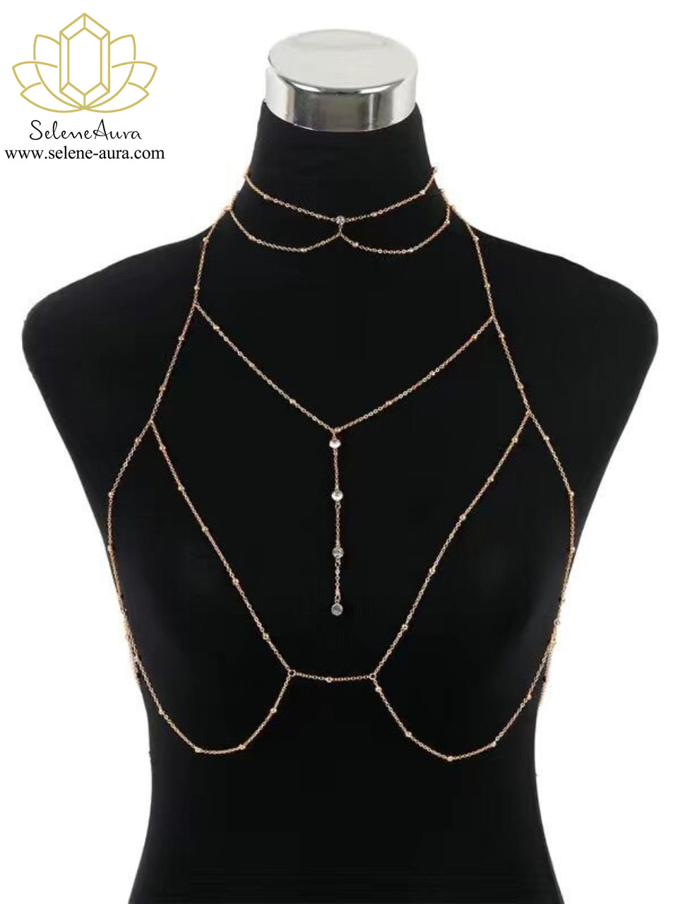 Verstellbare Körperkette & Bikini-Kette | Mehrreihiger Schmuck für Strand & Party | Sexy Gliederketten-Décolleté