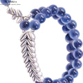 Doppeltes Ähren-Armband mit Honigwaben-Achat
