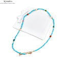 Natürlicher Türkis & Karneol Perlen Schmuck Set: Armband + Halskette für Frauen