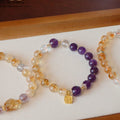 Natürliches Citrin & Amethyst Armband｜Reichtumsschmuck｜Handgefertigtes Damenarmband