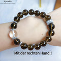 Natürliches Rauchquarz & Bergkristall Armband | Marbled Color Energie | Rechtshand Reinigung