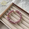 Natürliches Rosa Quarz Armband 10mm+8mm Doppelenergie Handmade in Deutschland