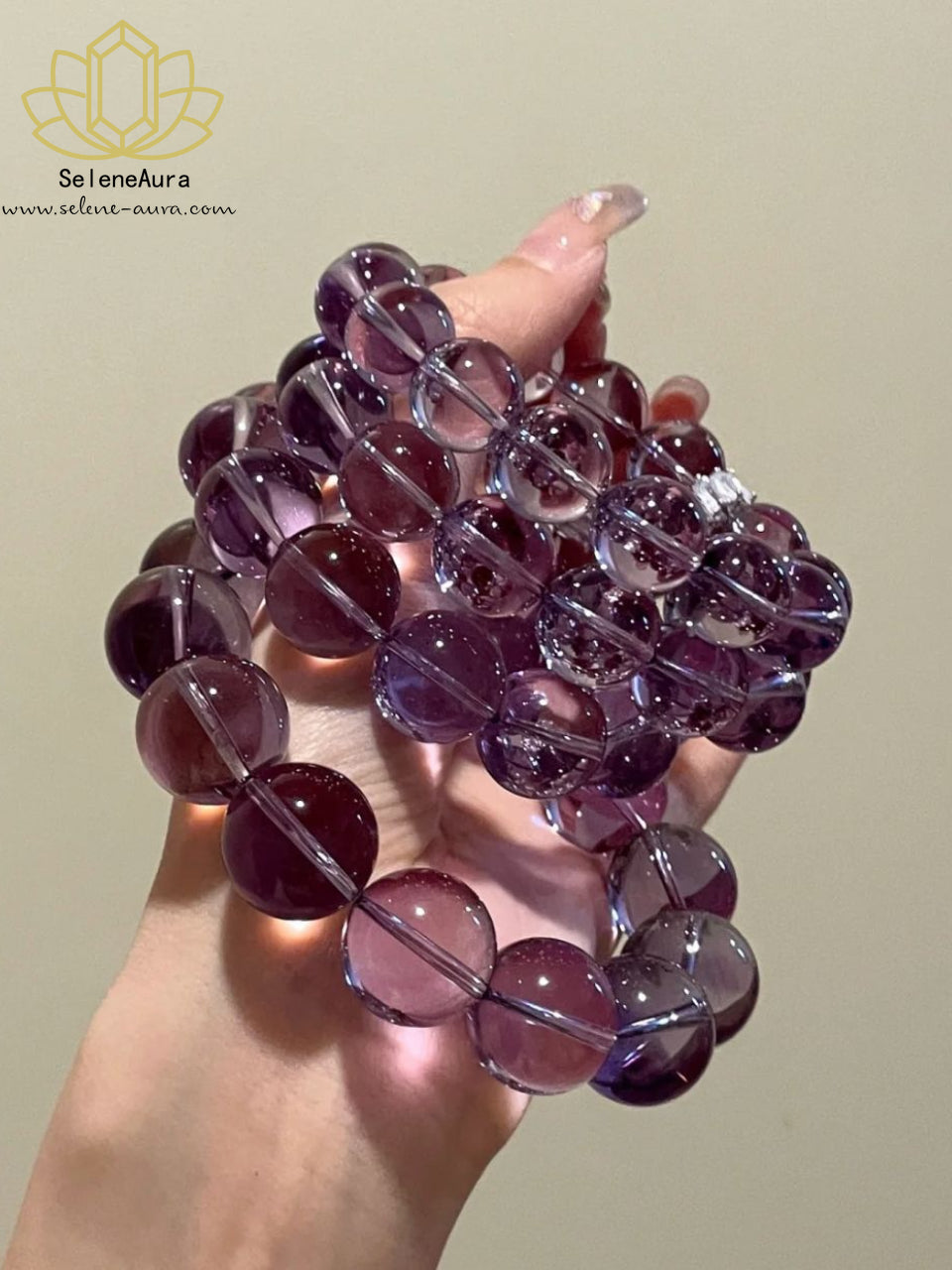 Natürliches Amethyst-Armband "Neun-Purpur-Feuer-Energie" | 12mm Handgefertigt | Exklusives Design