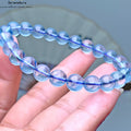 SeleneAura Brasilianischer Tiefblauer Aquamarin Armband Energieheilung Handpoliert