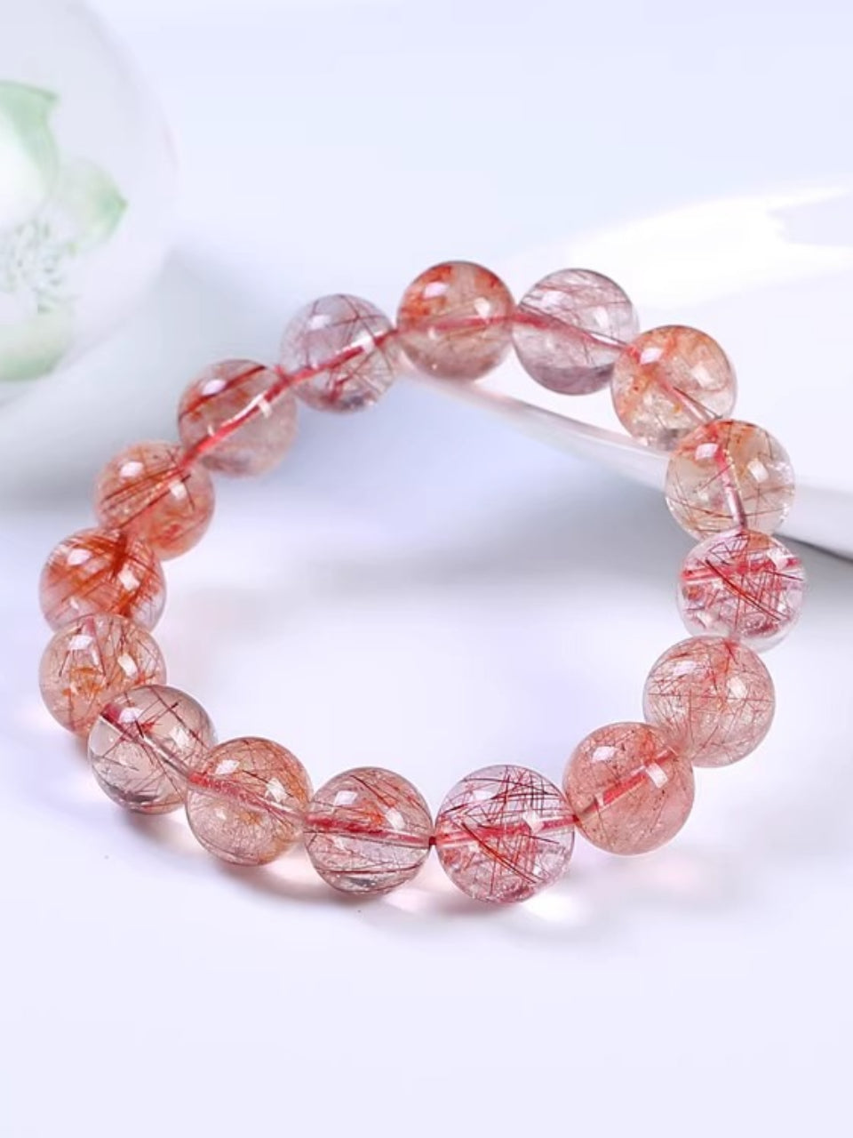 Natürliches Rutilquarz Armband Wohlstand & Wandel | SeleneAura Energie Schmuck