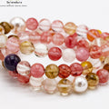 Frühlingserwachen Multistrand Armband & Halskette | Rosa Quarz + Prehnit + Bergkristall | Verstellbar