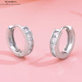 S925 Sterling Silber Würfel & Kreis Ohrclips | Schimmernder Zirkonia | Süß-Cooler Stil