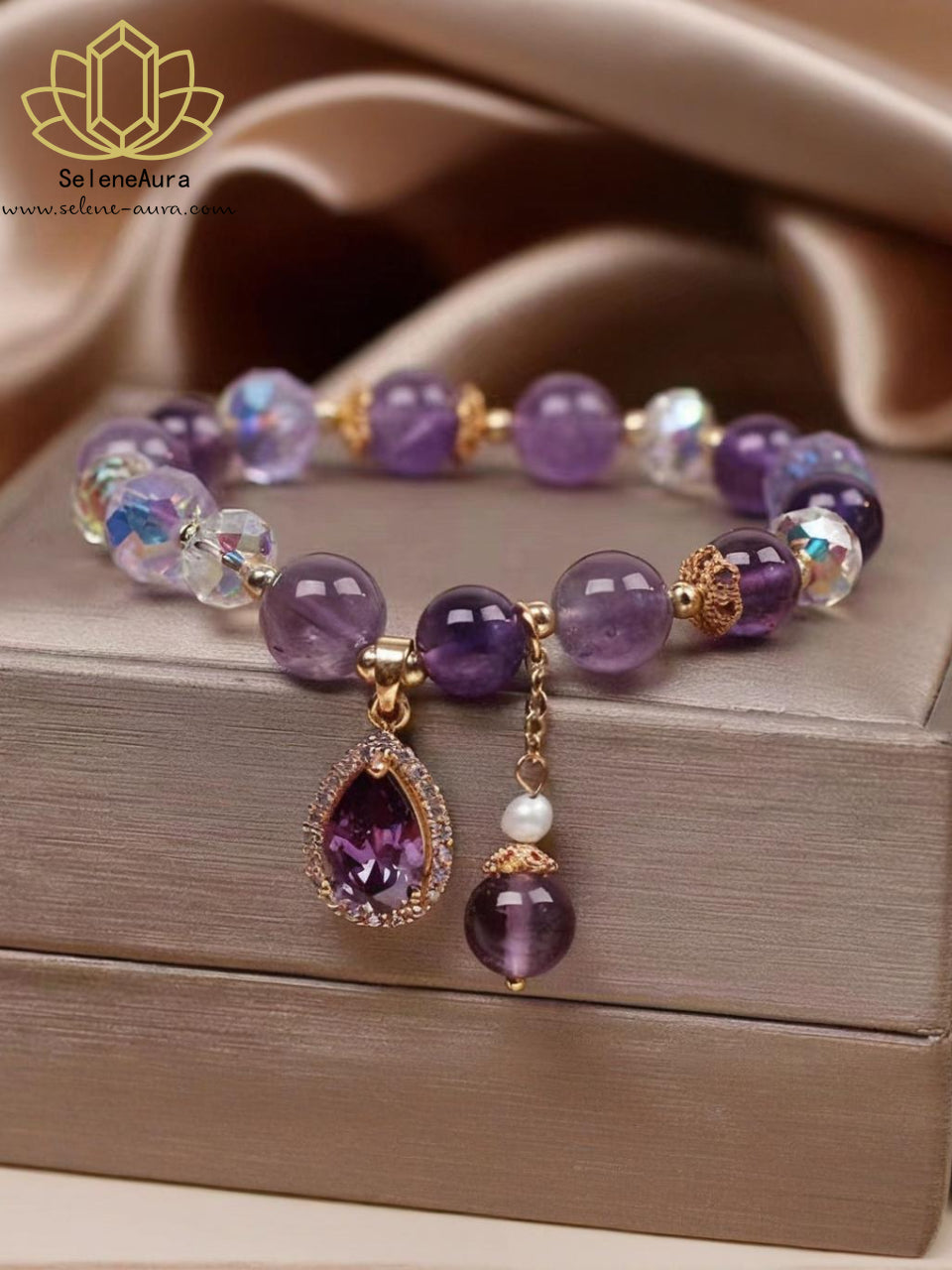Natürliches Amethyst Armband mit Feuerenergie - Individuelles Design für Damen