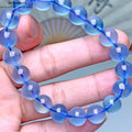 SeleneAura Brasilianischer Tiefblauer Aquamarin Armband Energieheilung Handpoliert