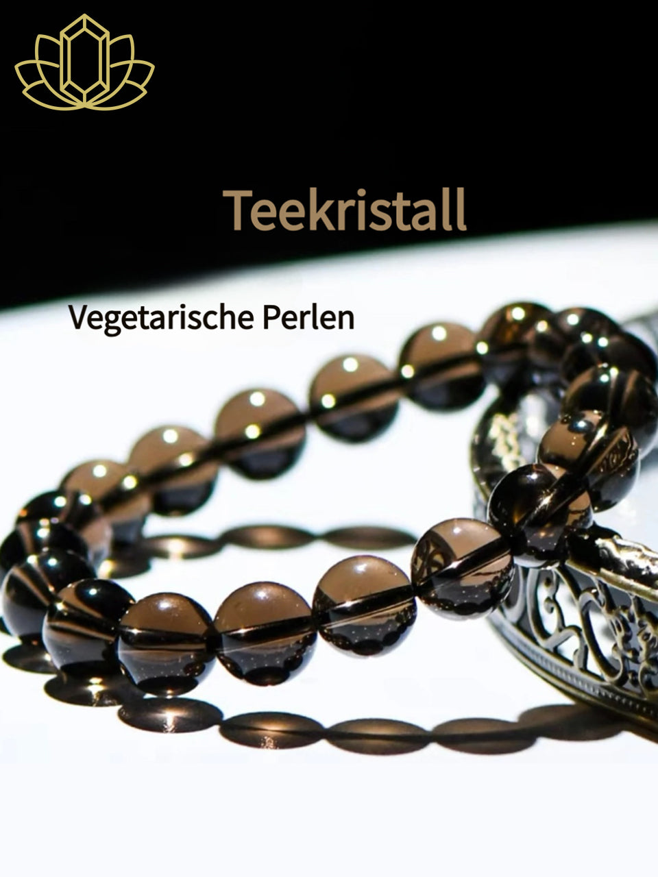 Natürliches Rauchquarz & Bergkristall Armband | Marbled Color Energie | Rechtshand Reinigung