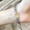 Natürlicher Graumond & Citrin Pixiu Armband Doppelte Reichtumsenergie
