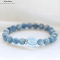 Brasilianischer Kyanit Armband | Madagassischer Aquamarin Armband |  Heilsteinschmuck