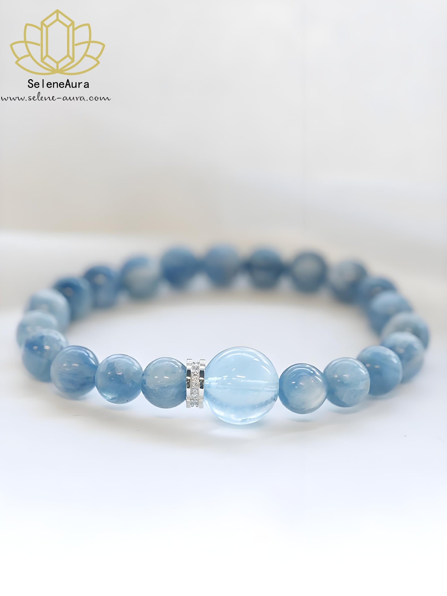 Brasilianischer Kyanit Armband | Madagassischer Aquamarin Armband |  Heilsteinschmuck