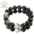 Natürlicher Obsidian Glücksperlen ArmbandPaar KristallschmuckOriginaldesign