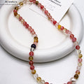 Frühlingserwachen Multistrand Armband & Halskette | Rosa Quarz + Prehnit + Bergkristall | Verstellbar