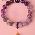 Natürlicher Amethyst Armband für Frauen - Energie Perle, Lila