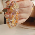 Natürliches Citrin & Amethyst Armband｜Reichtumsschmuck｜Handgefertigtes Damenarmband
