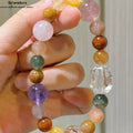 Multikristall-Armband mit Regenbogen-Rutilquarz – Handmade Energiebalance