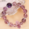 Galaktischer Amethyst Armreif｜Bolivianische Doppelspitzen + Uruguay Hauptstein｜Kronenchakra Reinigung & Erleuchtung