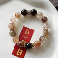 Schwarzes Gold Super7 & Rauchquarz Armband | Geometrisches Design | Unisex Energie