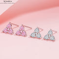SeleneAura Mini-Dreieck Ohrstecker mit Rosa Quarz | Zart & Energiegeladen