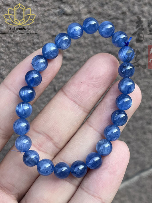 Natürlicher Kyanit Armband｜Rohstein Energie｜Kommunikationsstein｜Handgefertigt