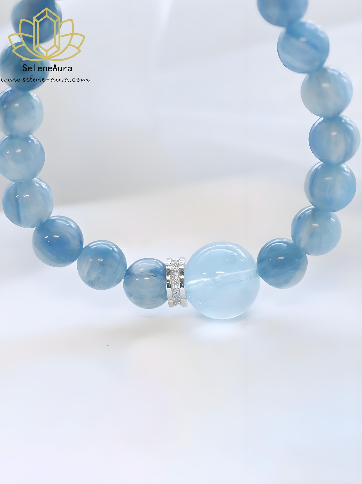 Brasilianischer Kyanit Armband | Madagassischer Aquamarin Armband |  Heilsteinschmuck