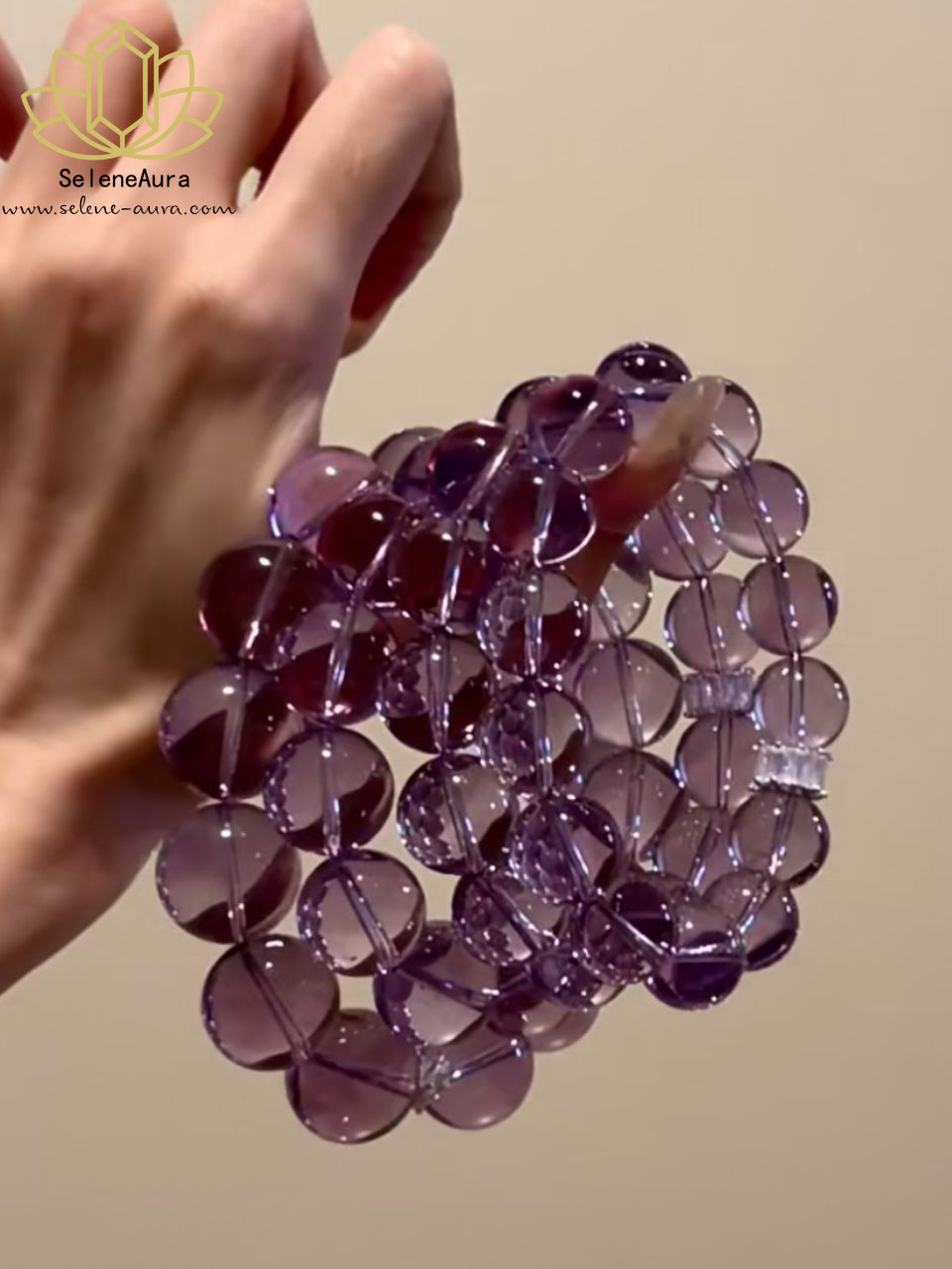 Natürliches Amethyst-Armband "Neun-Purpur-Feuer-Energie" | 12mm Handgefertigt | Exklusives Design