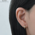 S925 Sterling Silber Meteor Ohrringe – Minimalistisches Kreuz & Stern-Design